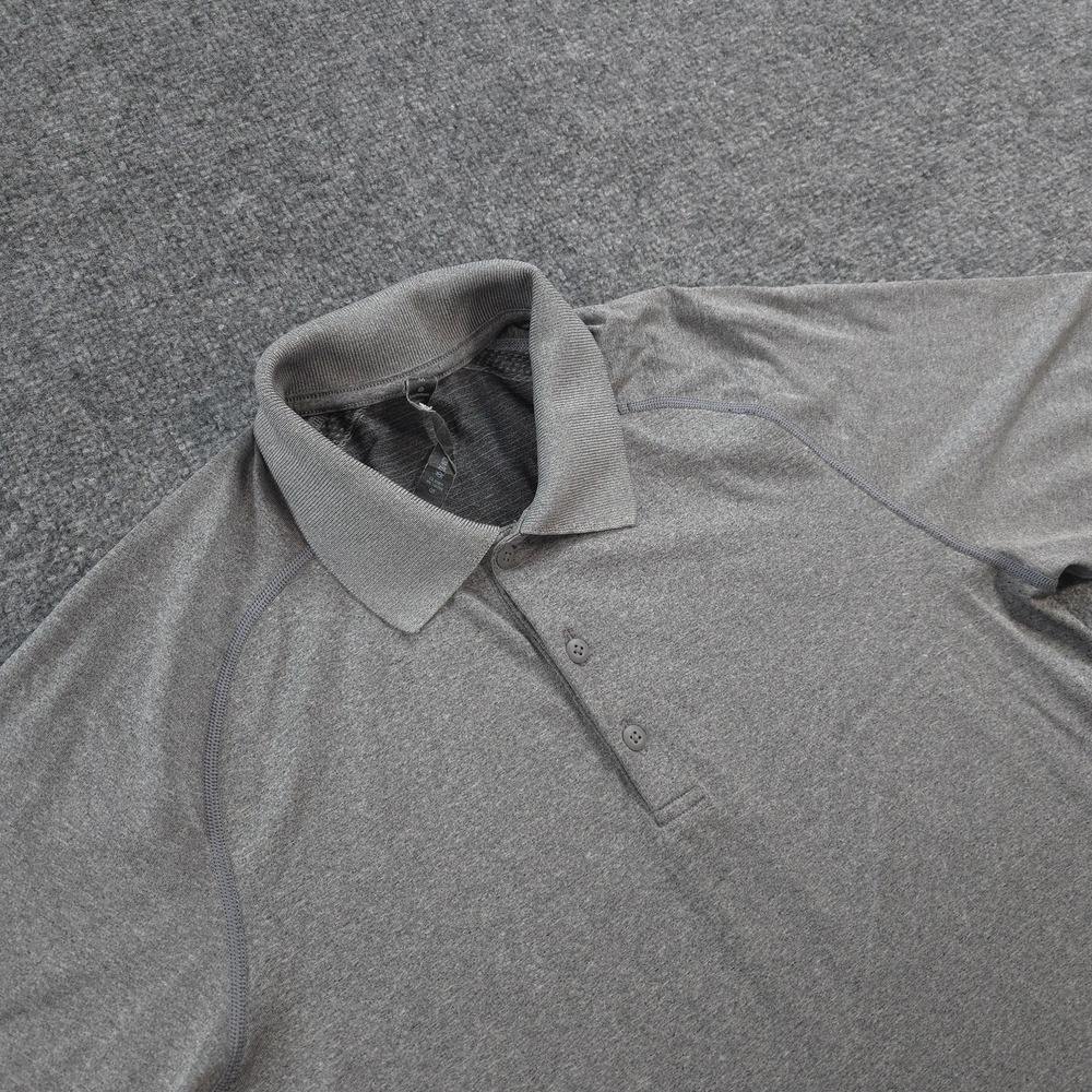 Lululemon Polo Shirt Mens M Gray Metal Vent Tech Performance Golf Stretch Tech